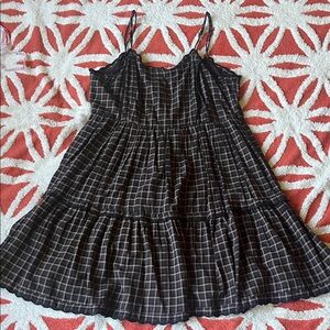 Urban Outfitters Black and Brown Plaid Mini Dress